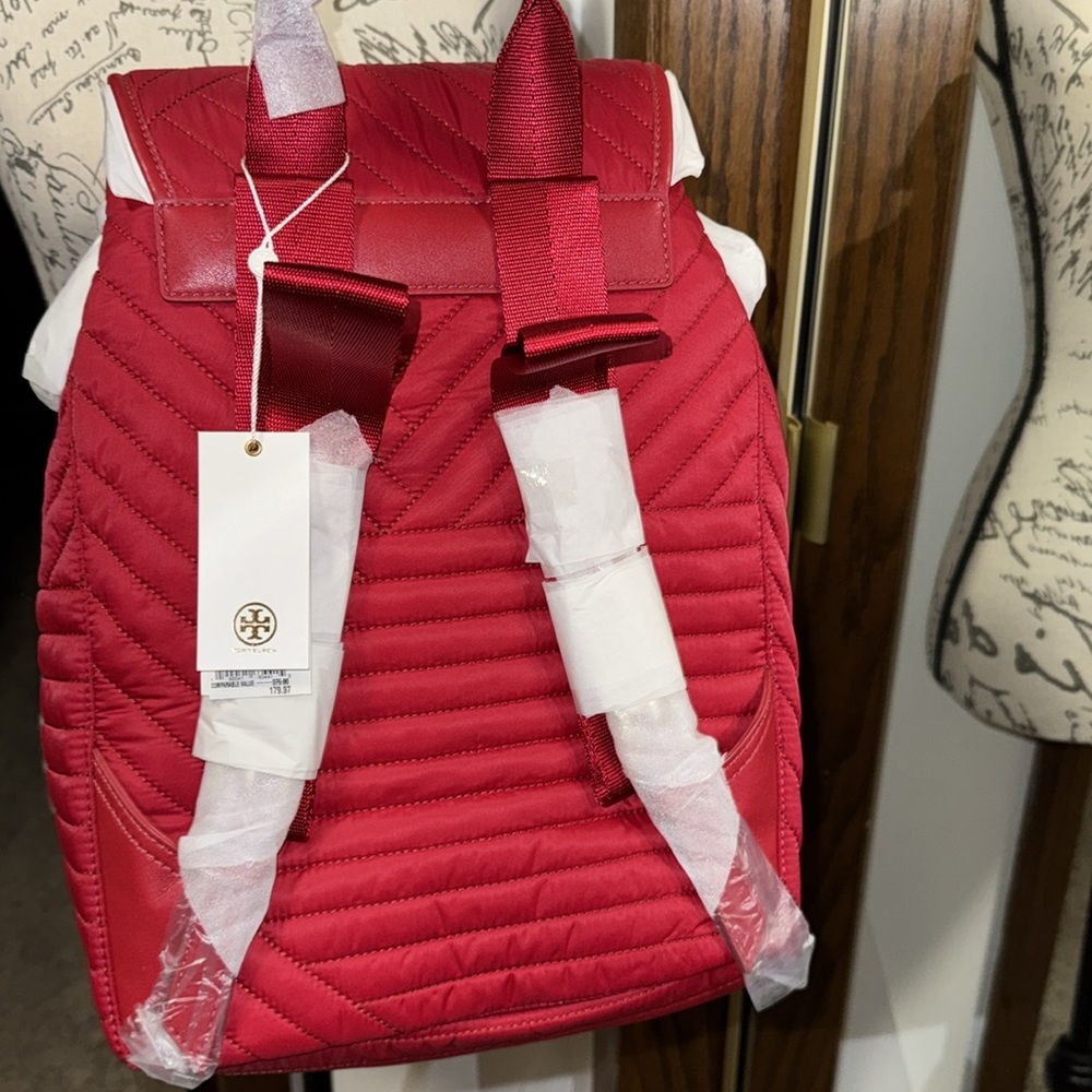 New women’s Tory Burch, red backpack - Picture 4 of 7